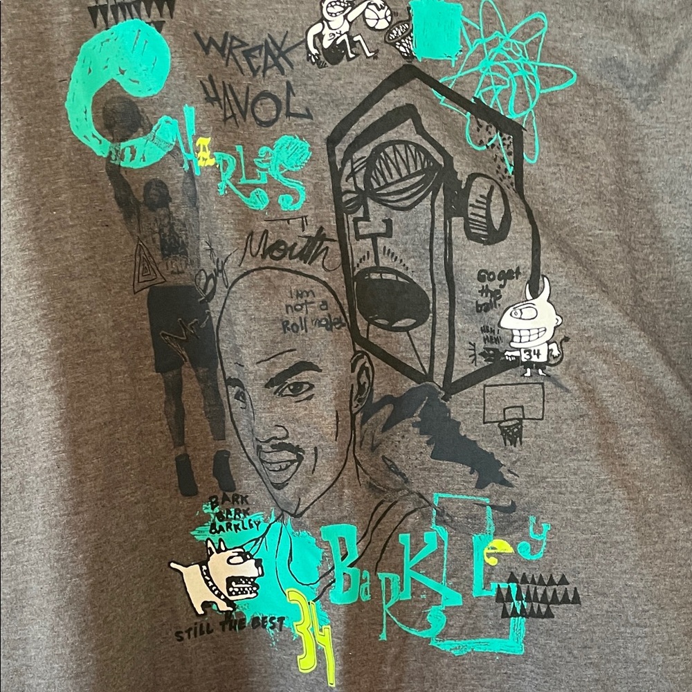 Nike Charcoal Vintage Tee with Teal and Black Graphics - Picture 7 of 14